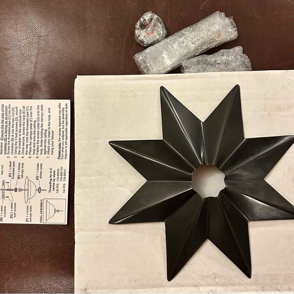 Black Star-Shaped Ceiling Light Medallion